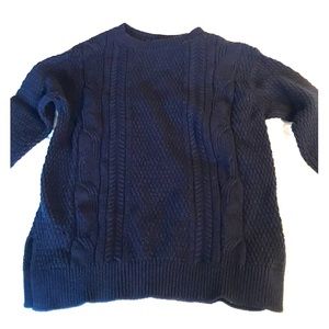Gap navy wool fisherman knitted sweater